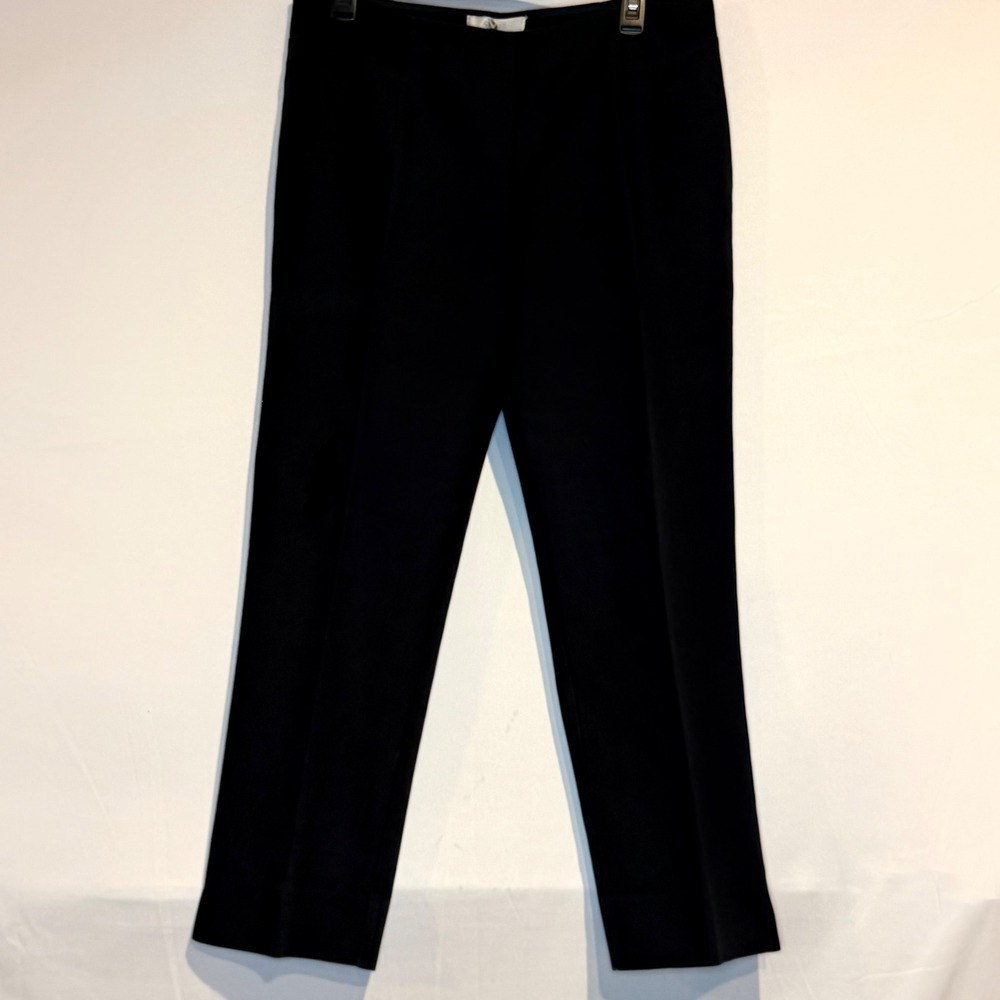 Chicos Navy Blue Straight Leg Stretch Cotton Trousers Pants Size 1.5 Womens - Picture 1 of 6